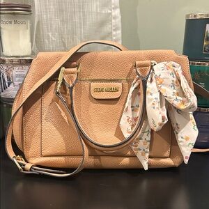 Steve Madden Peach Satchel with Floral Scarf